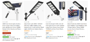 price of solar street lights on amazon 1