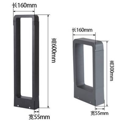 Framed Lawn Lamp Dimension Chart