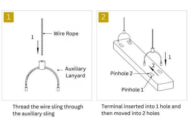LED Linear Pendant Lighting mounting step 1