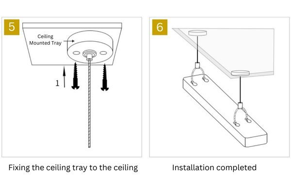 LED Linear Pendant Lighting mounting step 3