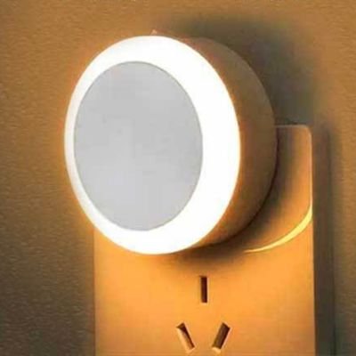 automatic round plug in led night light
