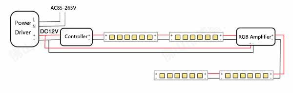 Serial connection with single power supply