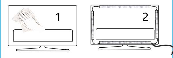 TV background light strip installation step 1 2
