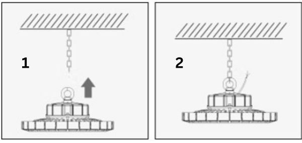 UFO high bay light mount step 1-2