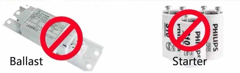 no ballaste and starter of led tube light