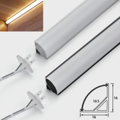 Cabinet corner surface mount 45° lights