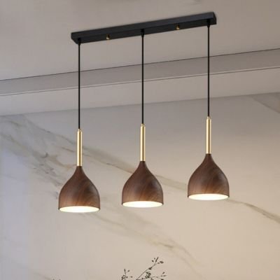 Small wood grain pandent light