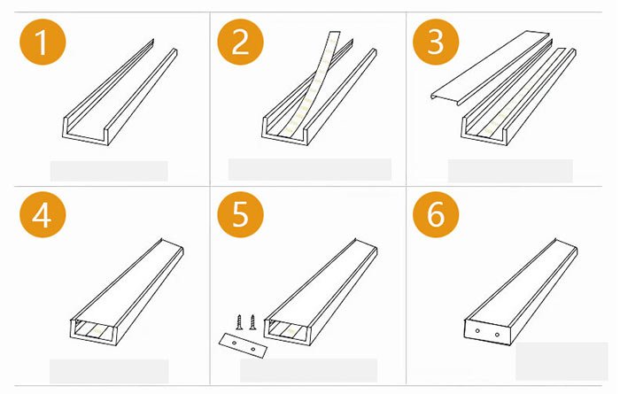 strip light mouting to the linear light