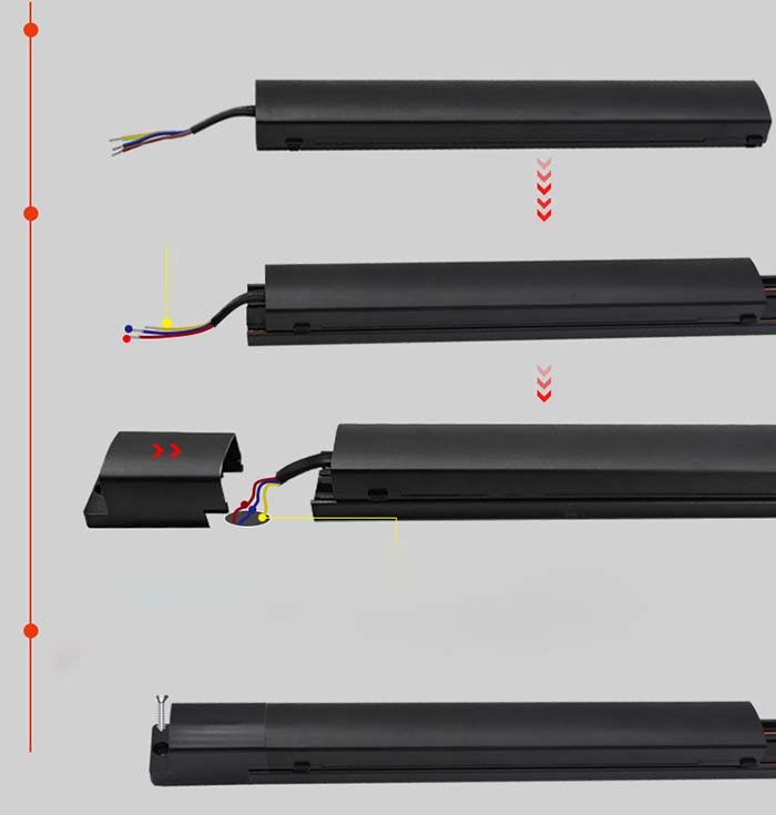 surface mount magnetic track lighting installation 2