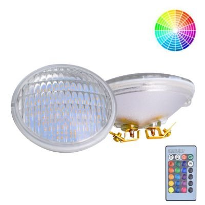Glass IP65 PAR36 9W 12W G53 DC-AC 12V 60X110MM LED bulbs with RGB remoter
