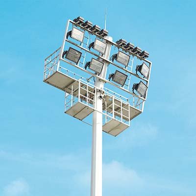 Stepped type high mast lighting pole