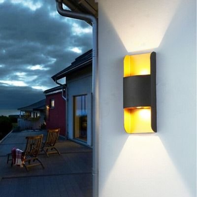 Black aluminum up and down outdoor wall lights