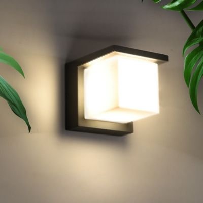 Cube polycarbonate outdoor wall lights
