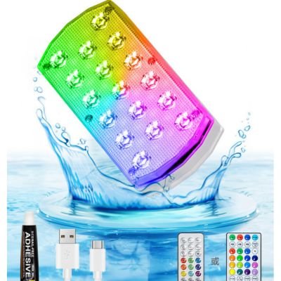 USB Battery powered 17 LEDs colorful swimming pool lights