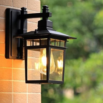 black coach lantern with pir