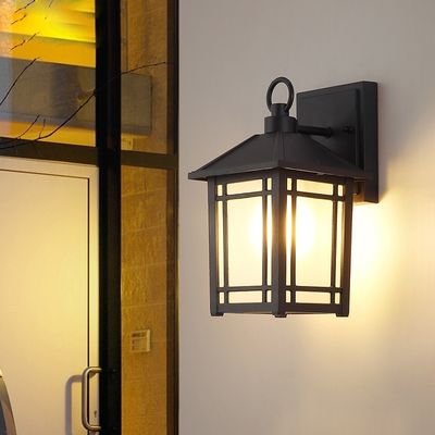 black porch lantern