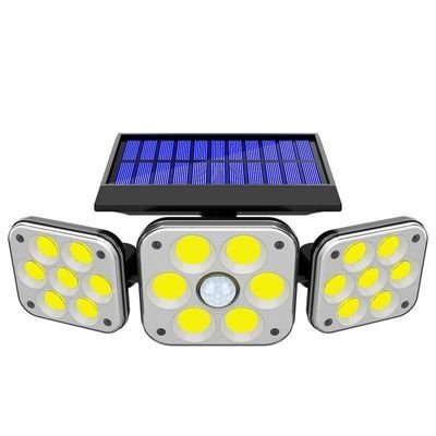 132 COB 3 heads solar wall light