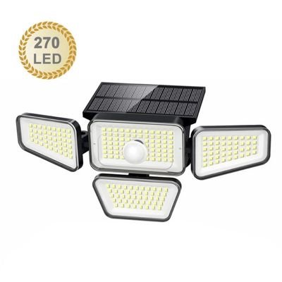 270 four heads adjustable LED solar security pir light