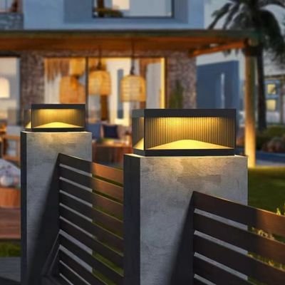 4 luminous sheet metal post lights