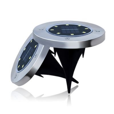 8 LEDs stainless steel solar in ground light