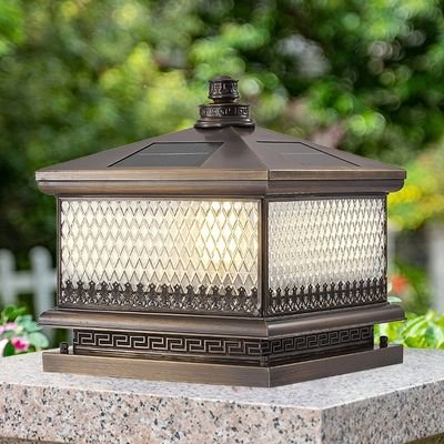 All-copper solar garden pole light