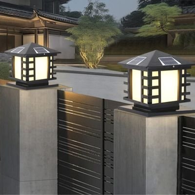 Chinese-style solar post lantern