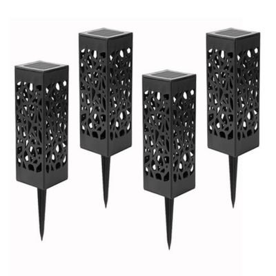 Hollow iron art solar lawn light