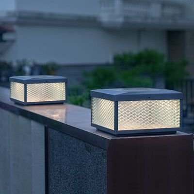 Patterned glass solar post cap light