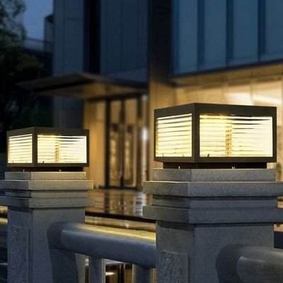 Solar power and wiring villa pillar lamp