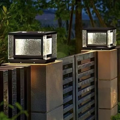 Translucent glass solar post light