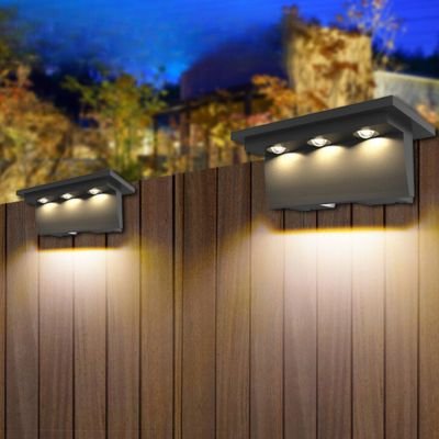 black fence solar lights