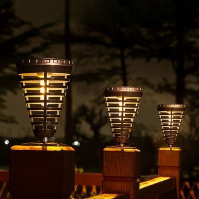 cage shape solar post light