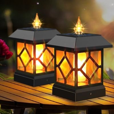 candle solar deck post light