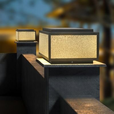 cloud glass solar post light