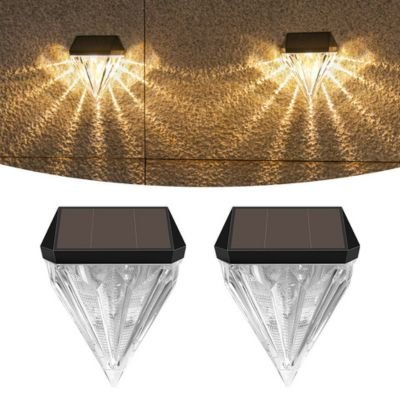 diamond solar fence light