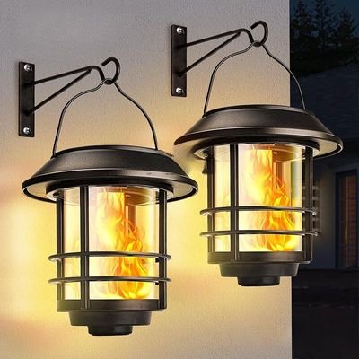 flame effect solar wall lights