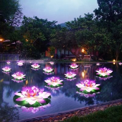 floating lotus pool lights