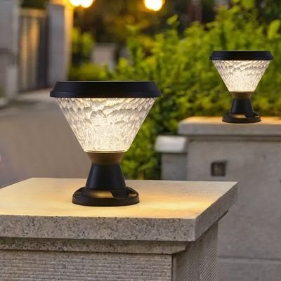 frosted glass solar post light