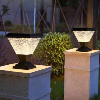 ground glass solar post light