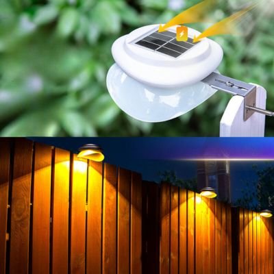 solar fence post lights white