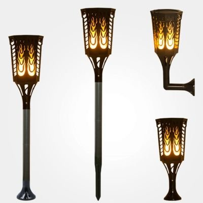 solar flame post cap lights