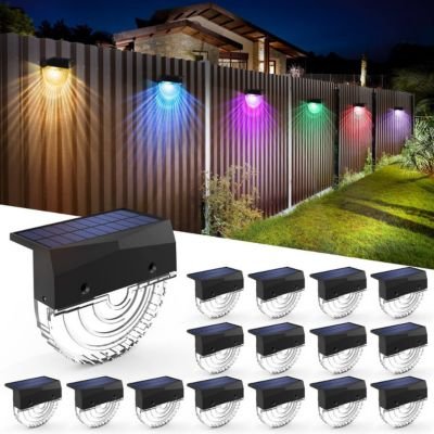 solar lights on vinyl fence