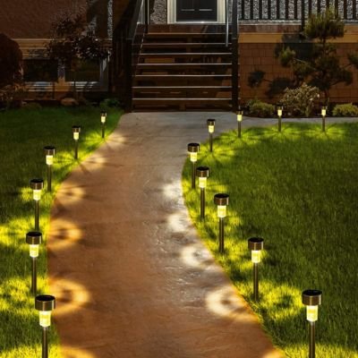 stainless steel solar lawn stake light