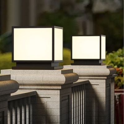 white cover solar post light