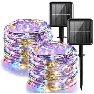 multi colored solar string lights outdoor