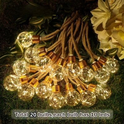 rattan solar string lights