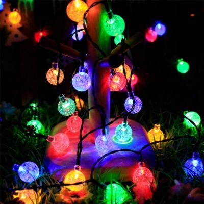 solar iridescent string lights