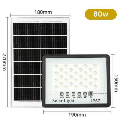 80W Battery indicator solar flood light