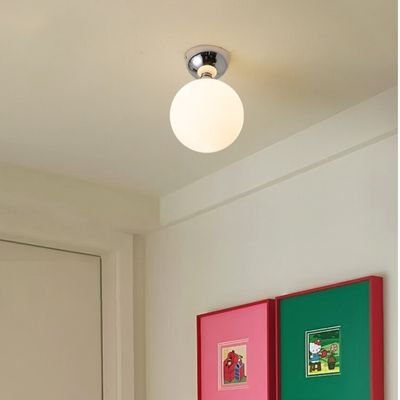 Frosted ball shape Dining room flush mount ceiling light