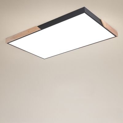 Rectangular wooden macaron ceiling light